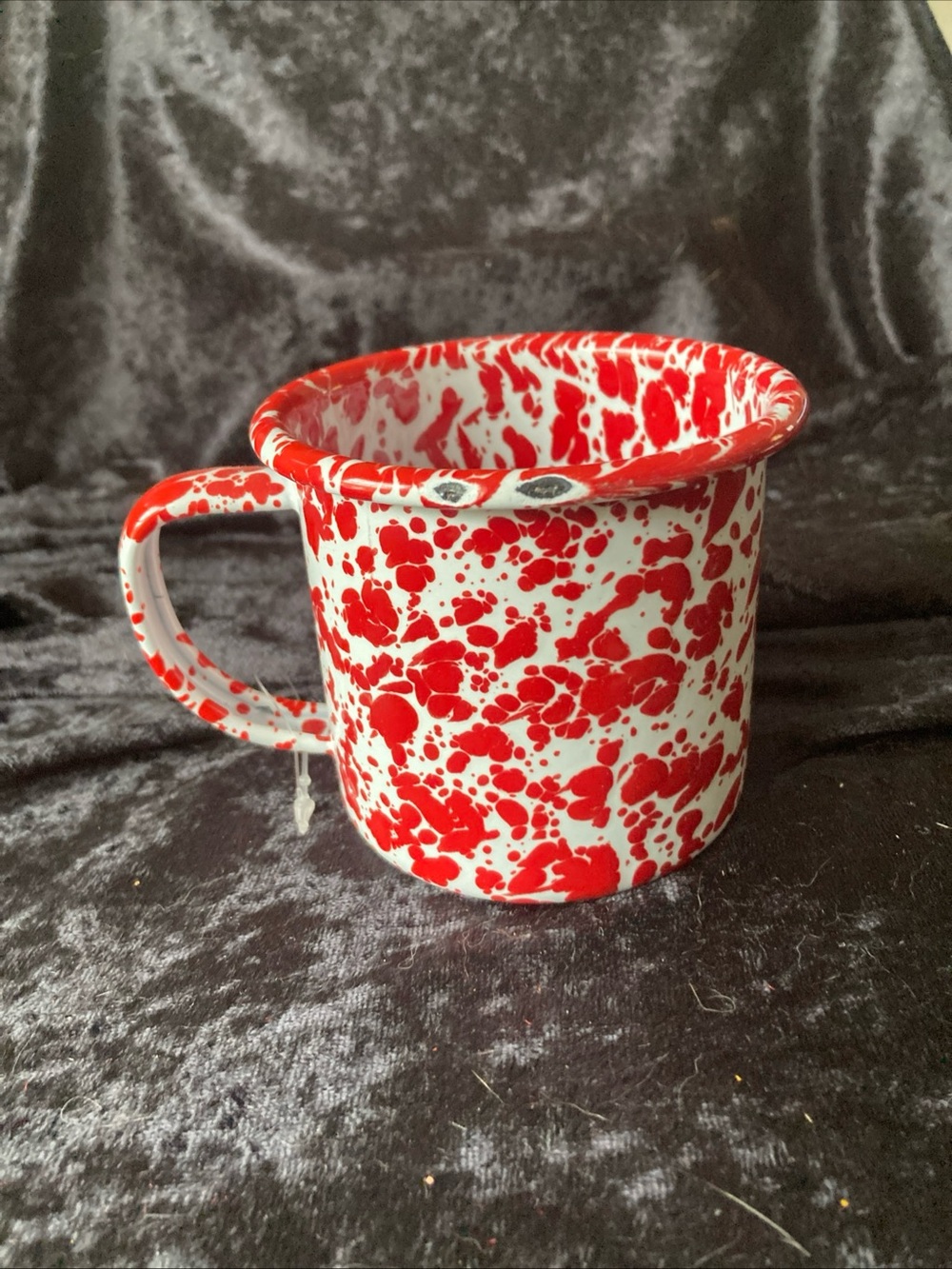 Crow Canyon Red Splatter Enamel Mug